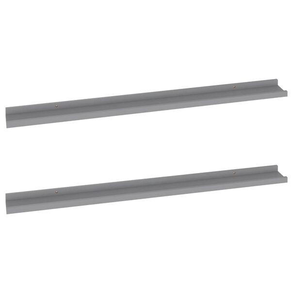 vidaXL Wall Shelves 2 pcs Grey 100x9x3 cm
