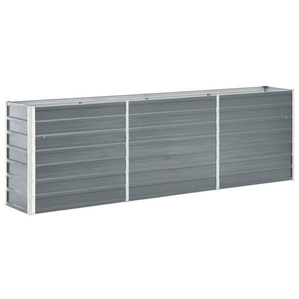 vidaXL Garden Raised Bed Galvanised Steel 240x40x77 cm Grey