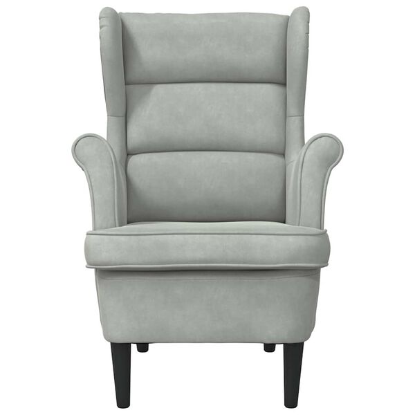vidaXL Armchair Light Grey Velvet