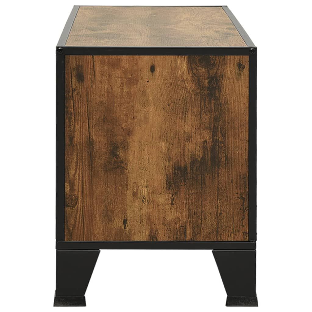 vidaXL TV Cabinet Rustic Brown 105x36x47 cm Metal and MDF