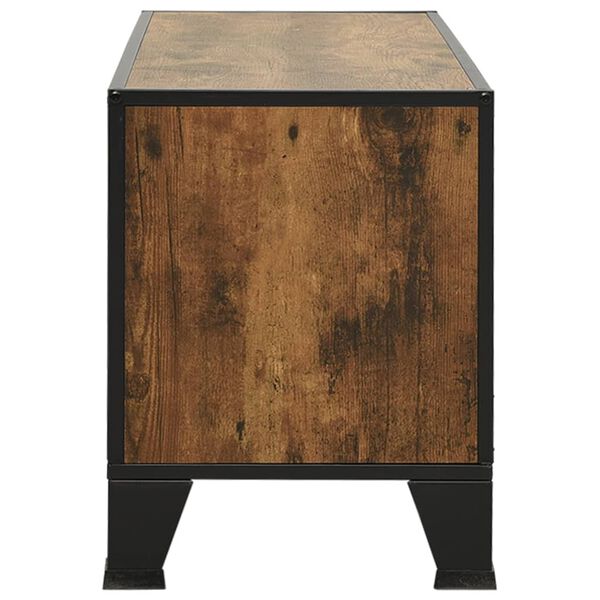vidaXL TV Cabinet Rustic Brown 105x36x47 cm Metal and MDF