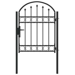 vidaXL Fence Gate with Lock Grey 100 x 125 cm Powder-Coated Steel