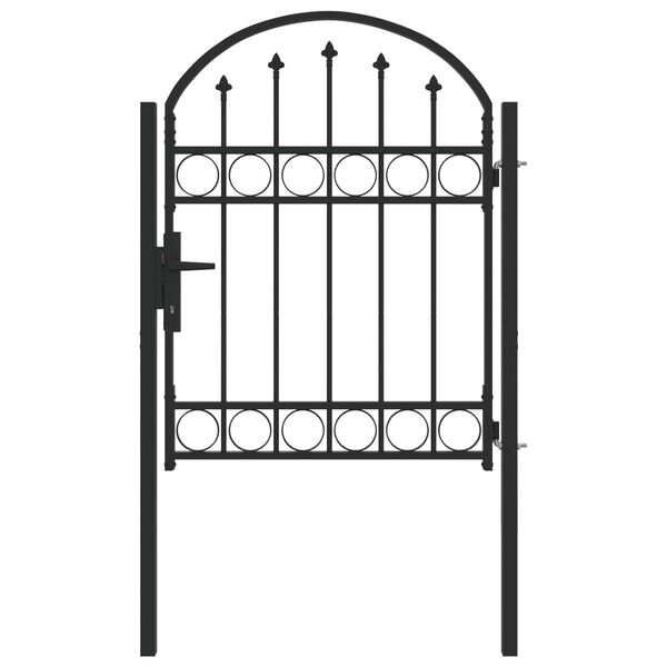 vidaXL Fence Gate with Lock Grey 100 x 125 cm Powder-Coated Steel