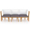 vidaXL 3 Piece Garden Lounge Set with Cushions Solid Wood Acacia