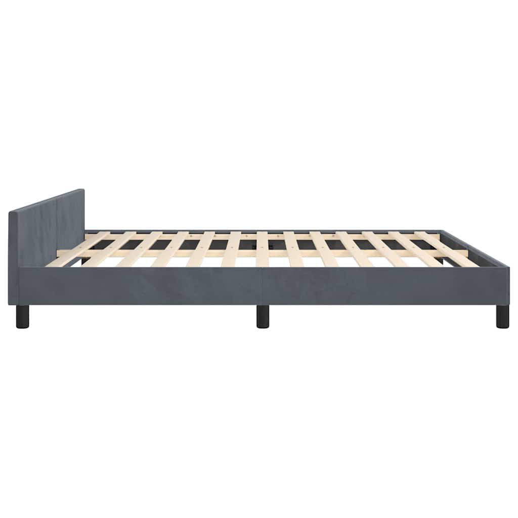 vidaXL Bed Frame without Mattress Dark Grey 193x203 cm Velvet