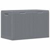 vidaXL Garden Storage Box Grey PP Rattan 180 L