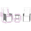 vidaXL 3 Piece Bistro Set with Cushions Beige Poly Rattan