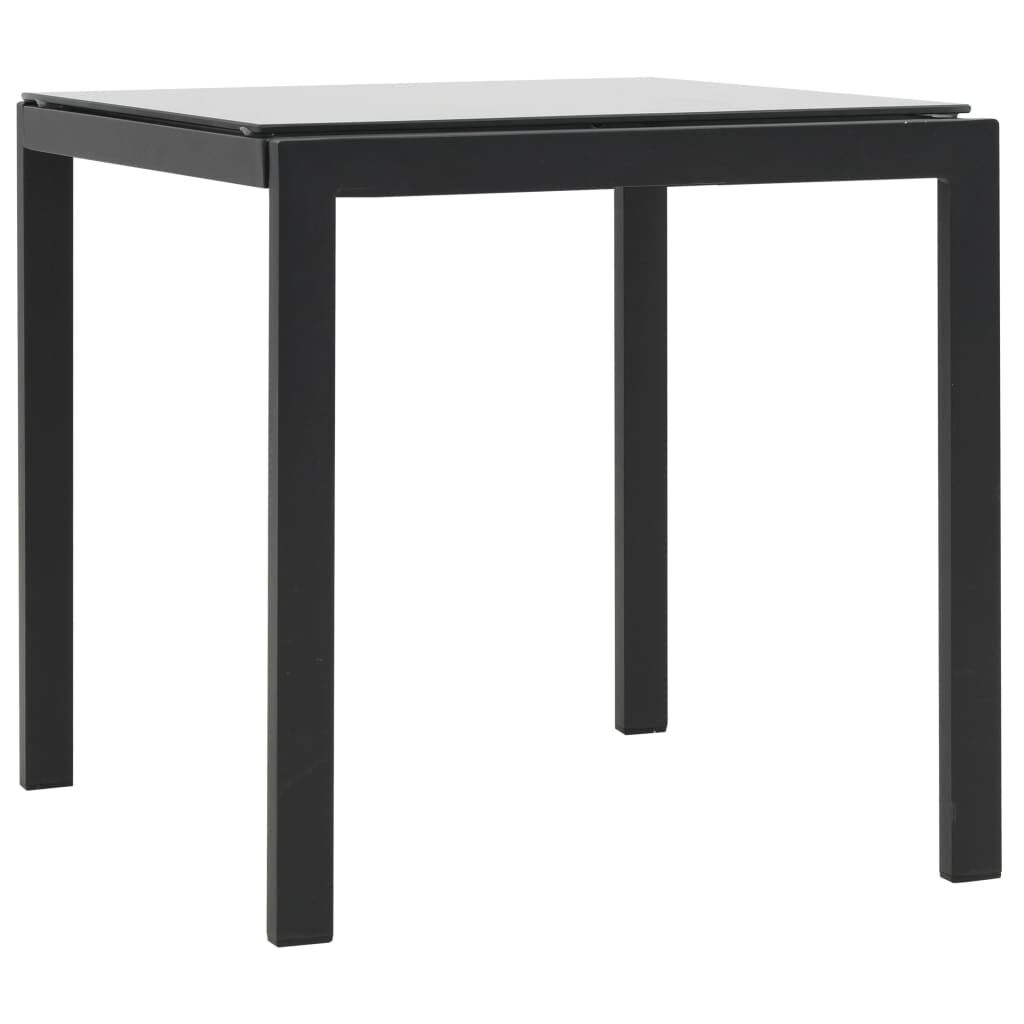 vidaXL Sun Loungers 2 pcs with Table Poly Rattan and Textilene Black