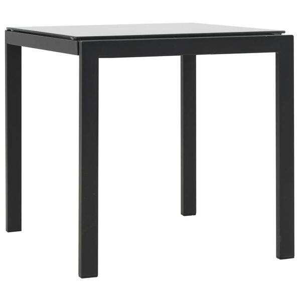 vidaXL Sun Loungers 2 pcs with Table Poly Rattan and Textilene Black