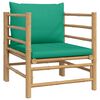 vidaXL 5 Piece Garden Lounge Set with Green Cushions Bamboo