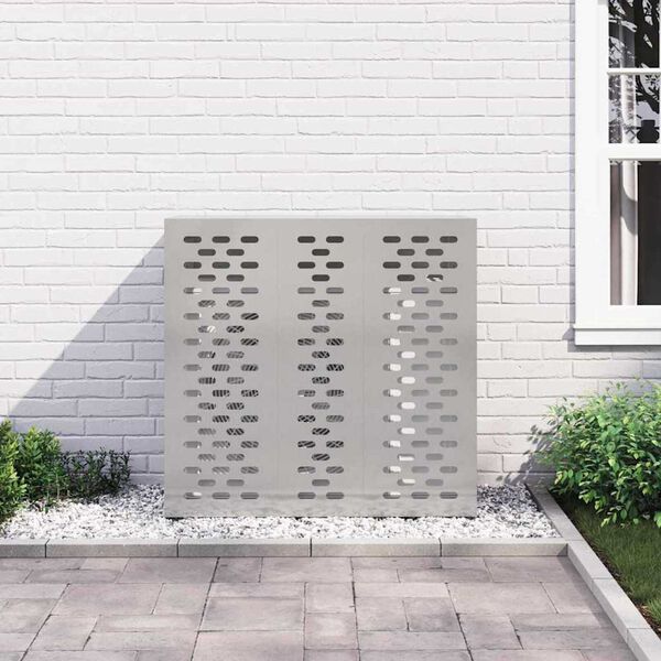 vidaXL Air Conditioner Cover Silver 110 x 50 x 105 cm Stainless steel
