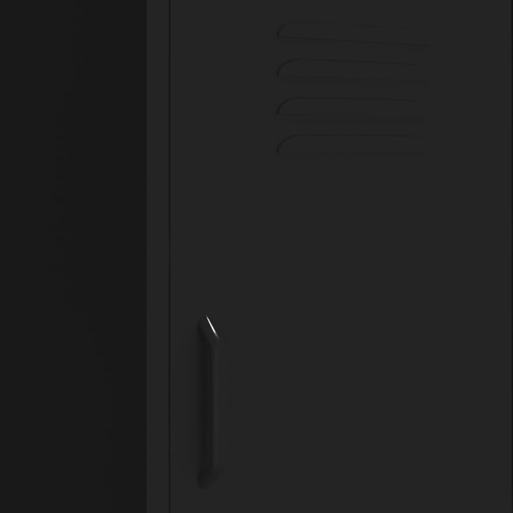vidaXL Storage Cabinet Black 42.5x35x101.5 cm Steel