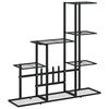vidaXL Flower Stand 94.5x25x88 cm Black Metal