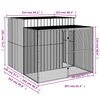 vidaXL Dog House with Run Anthracite 214x253x181 cm Galvanised Steel