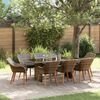 vidaXL Garden Dining Set with Cushion 9 pcs Grey Poly Rattan