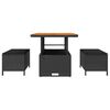 vidaXL Garden Dining Set 3 pcs Black Poly rattan