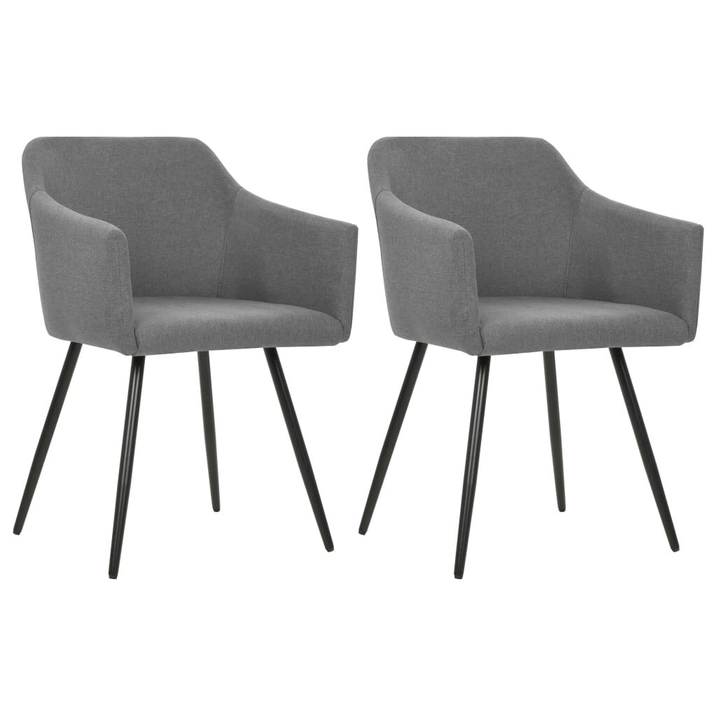 vidaXL Dining Chairs 2 pcs Light Grey Fabric
