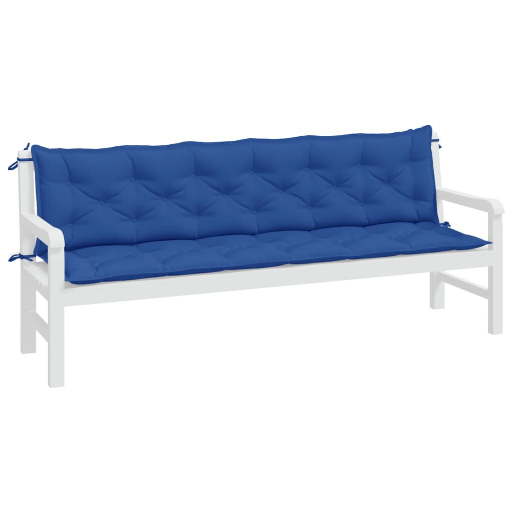 vidaXL Garden Bench Cushions 2pcs Blue 200x50x7cm Oxford Fabric