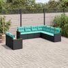 vidaXL 9 Piece Garden Sofa Set with Cushions Black Poly Rattan