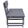 vidaXL Garden Bench with Cushions 2-in-1 190 cm Grey Solid Acacia Wood