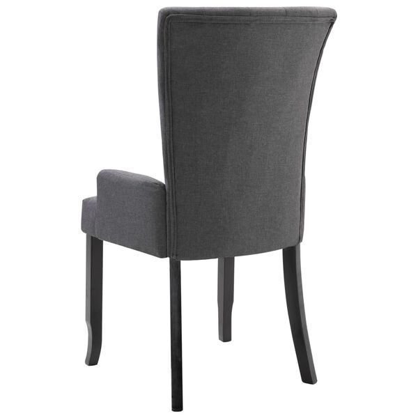 vidaXL Dining Chairs with Armrests 4 pcs Dark Grey Fabric
