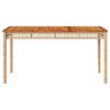 vidaXL Garden Table Beige 140x80x75 cm Poly Rattan Acacia Wood