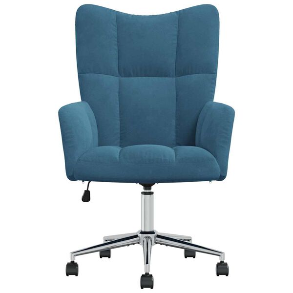 vidaXL Relaxing Chair Blue Velvet