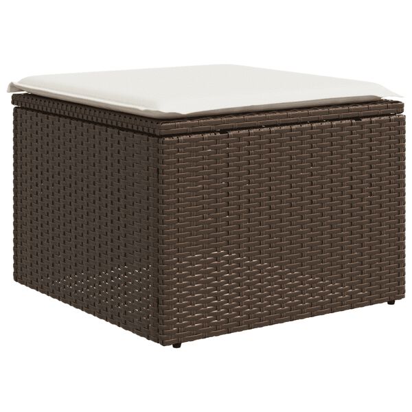 vidaXL 8 Piece Garden Sofa Set with Cushions Brown Poly Rattan