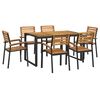 vidaXL 7 Piece Garden Dining Set Solid Wood Acacia and Metal