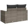 vidaXL Garden Sofa with Cushions 2-Seater Grey Poly Rattan
