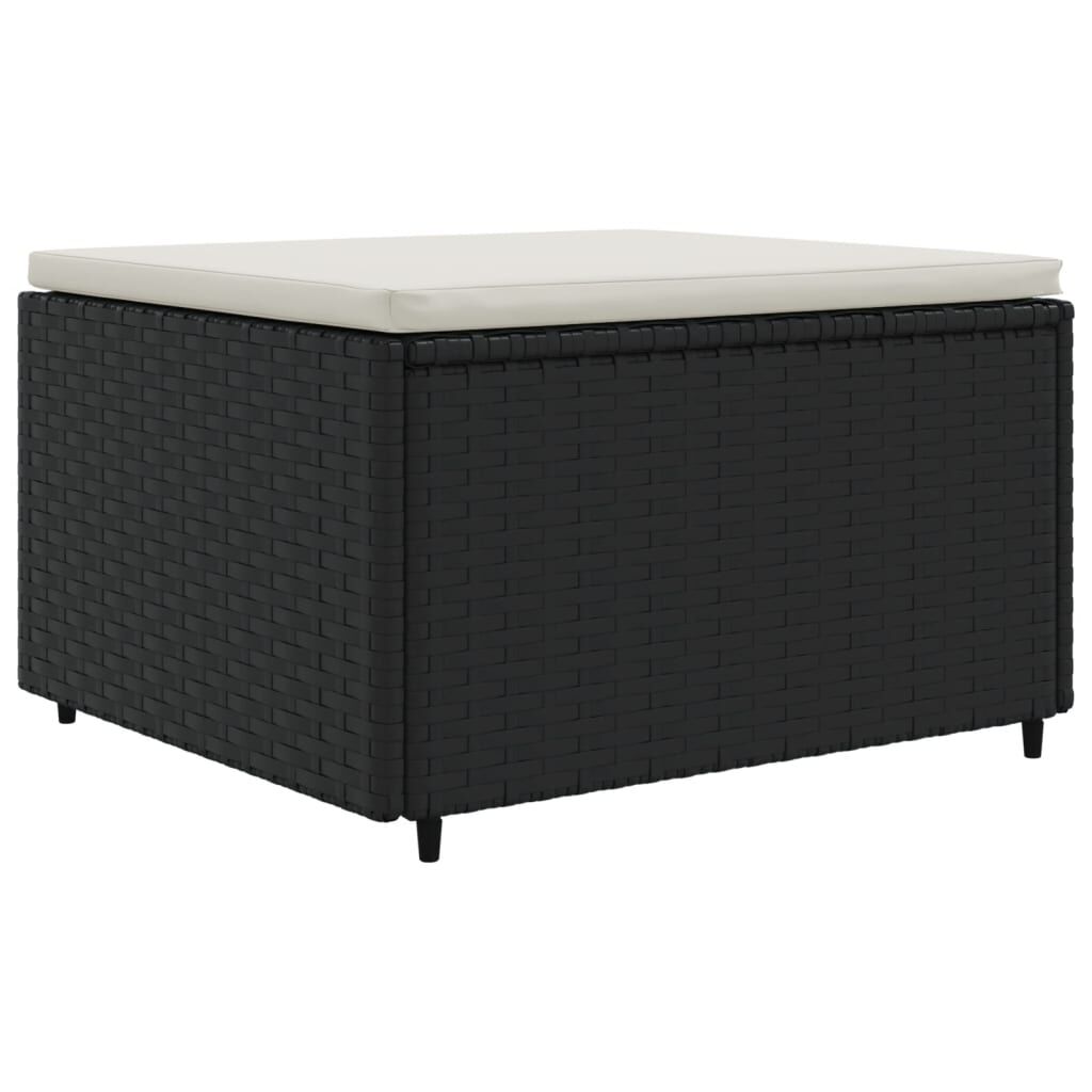 vidaXL 6 Piece Garden Lounge Set with Cushions Black Poly Rattan