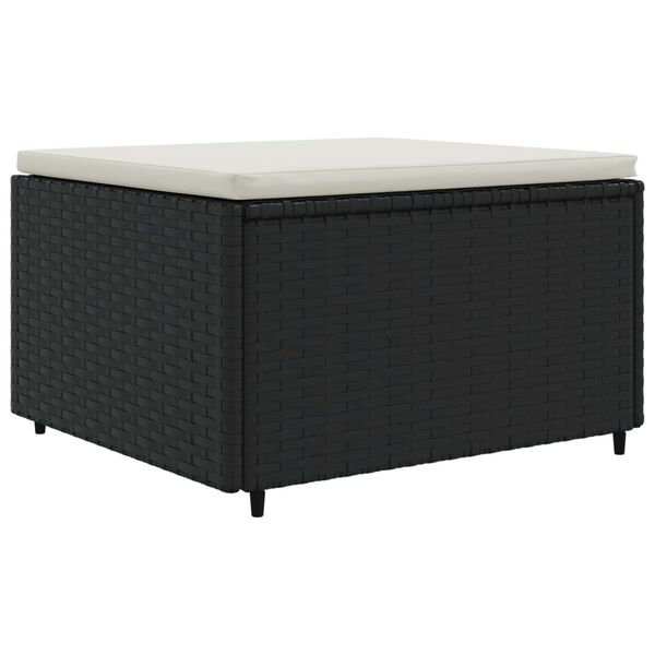 vidaXL 6 Piece Garden Lounge Set with Cushions Black Poly Rattan