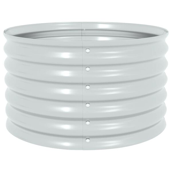 vidaXL Garden Raised Bed 80x80x44 cm Galvanised Steel Silver