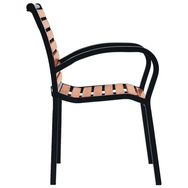 vidaXL Garden Chairs 2 pcs Steel and WPC Black and Brown