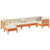 vidaXL 7 Piece Garden Sofa Set with Cushions Wax Brown Solid Wood Pine