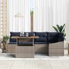 vidaXL Garden Dining Set with Cushion 6 pcs Grey and Navy