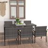 vidaXL 7 Piece Garden Dining Set Poly Rattan Grey