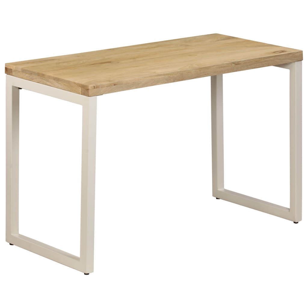 vidaXL Dining Table 115x55x76 cm Solid Mango Wood and Steel