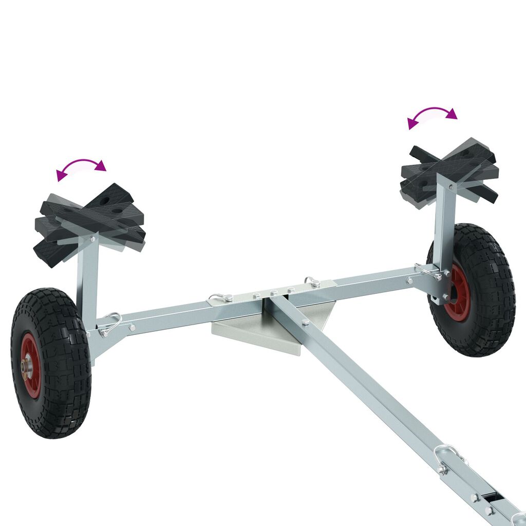 vidaXL Boat Trailer with 2 Wheels, Foldable and Adjustable, 160 kg Steel