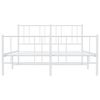 vidaXL Metal Bed Frame without Mattress with Footboard White 150x200cm