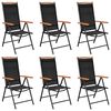 vidaXL 7 Piece Garden Dining Set Aluminium Black