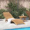 vidaXL Sun Lounger Folding 2 pcs Brown Solid Teak Wood