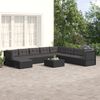 vidaXL 9 Piece Garden Lounge Set with Cushions Black Poly Rattan