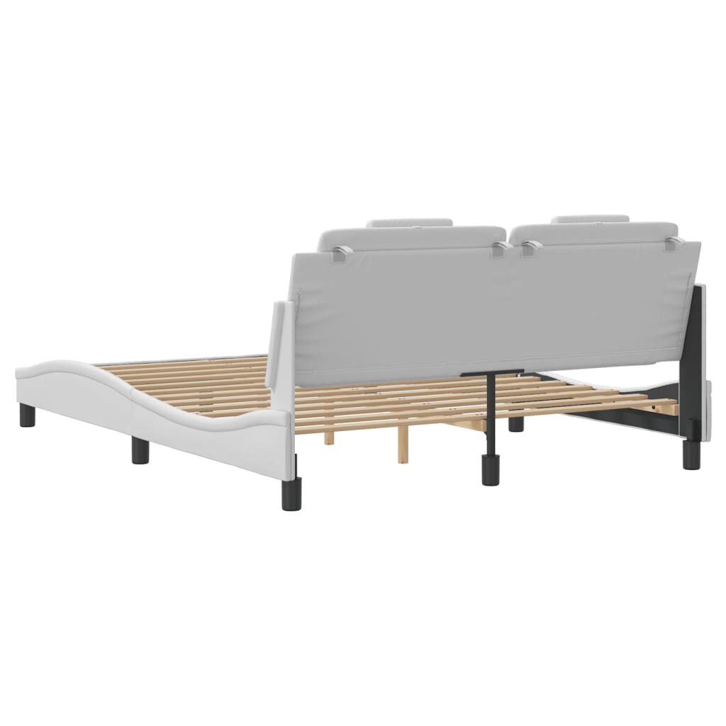 vidaXL Bed Frame without Mattress White 152x203 cm Faux Leather