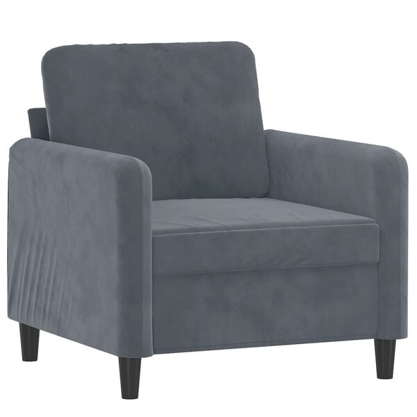 vidaXL 3 Piece Sofa Set Dark Grey Velvet