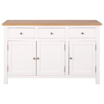 vidaXL Sideboard 110x33.5x70 cm Solid Oak Wood