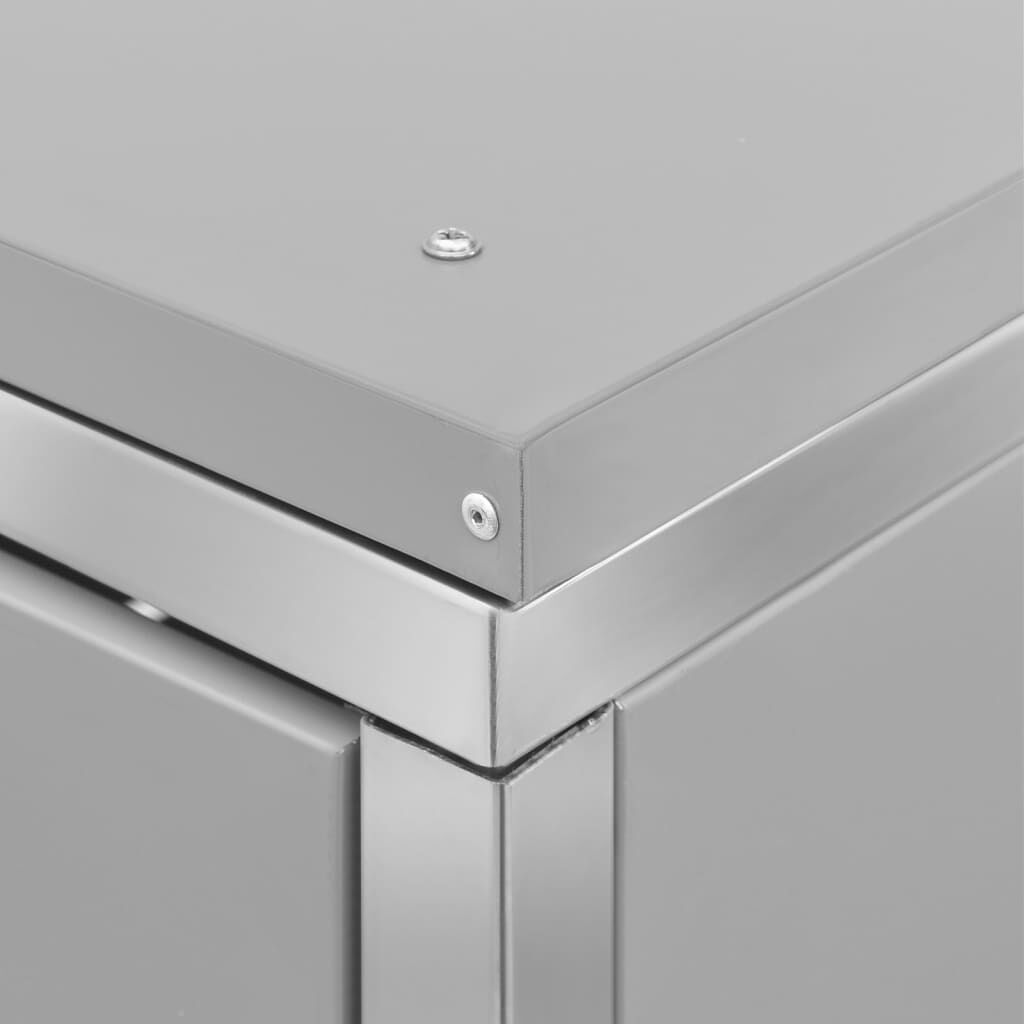 vidaXL Double Wheelie Bin Shed 138x77.5x112.5 cm Stainless Steel