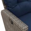 vidaXL 3 Piece Garden Sofa Set with Cushions L-shaped Grey Poly Rattan