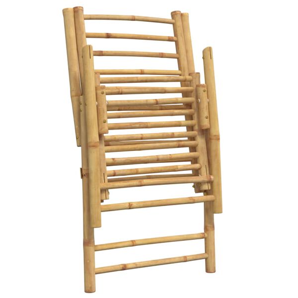 vidaXL Folding Garden Reclining Chairs 2 pcs with Cushions Bamboo