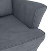 vidaXL Rocking Chair with Solid Wood Rubber Legs Dark Grey Velvet